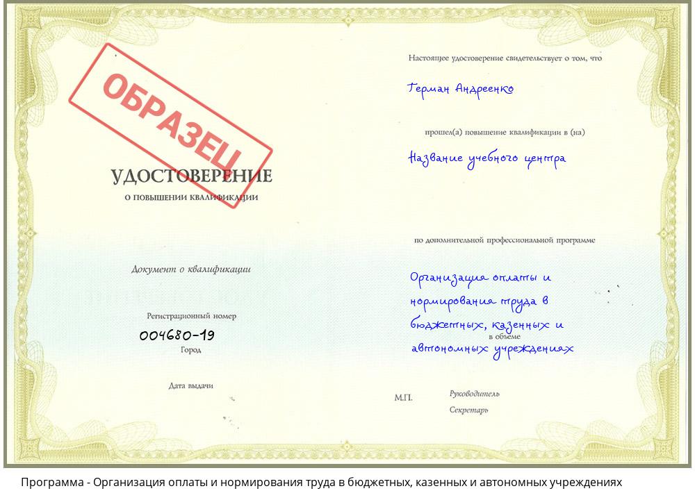 Организация оплаты и нормирования труда в бюджетных, казенных и автономных учреждениях Ставрополь