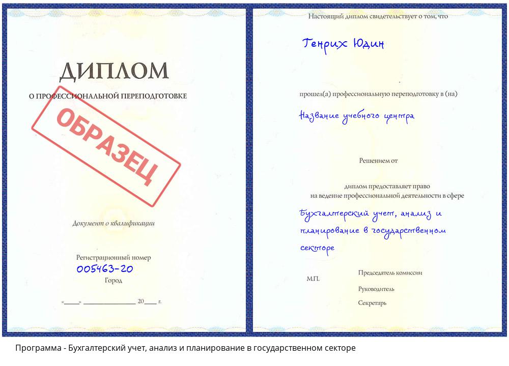 Бухгалтерский учет, анализ и планирование в государственном секторе Ставрополь