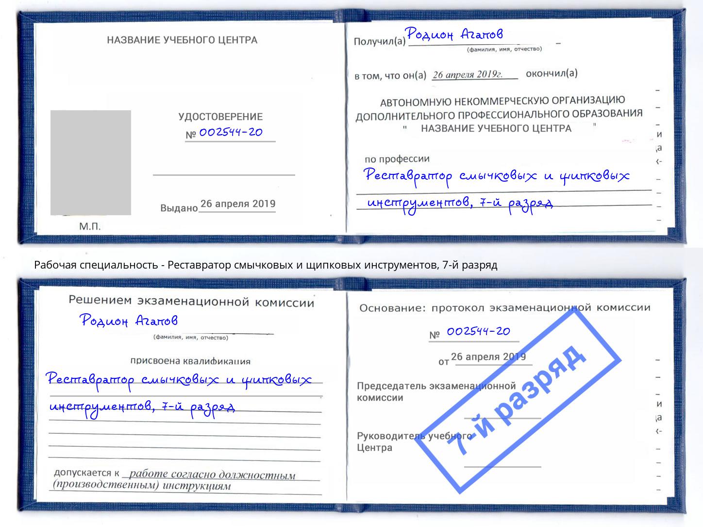 корочка 7-й разряд Реставратор смычковых и щипковых инструментов Ставрополь